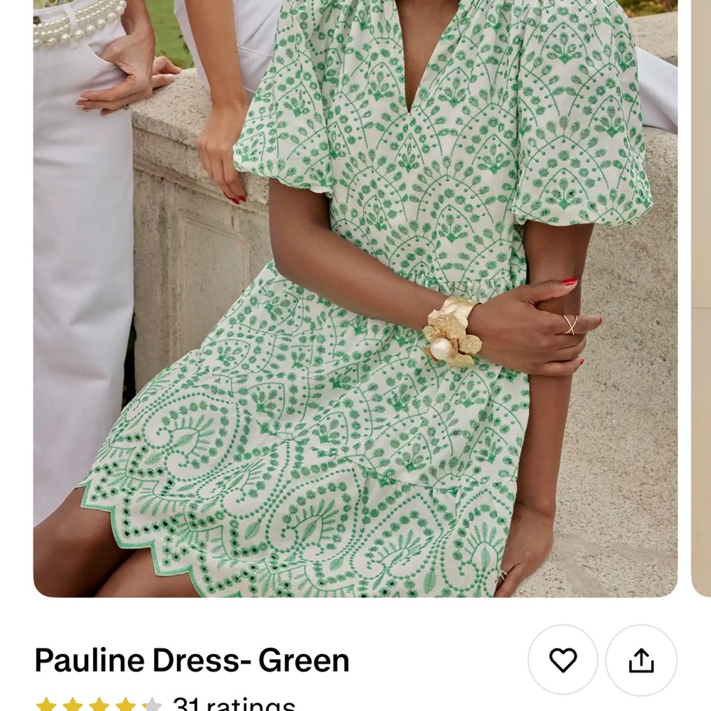 Elegant Green Patterned Mini Dress